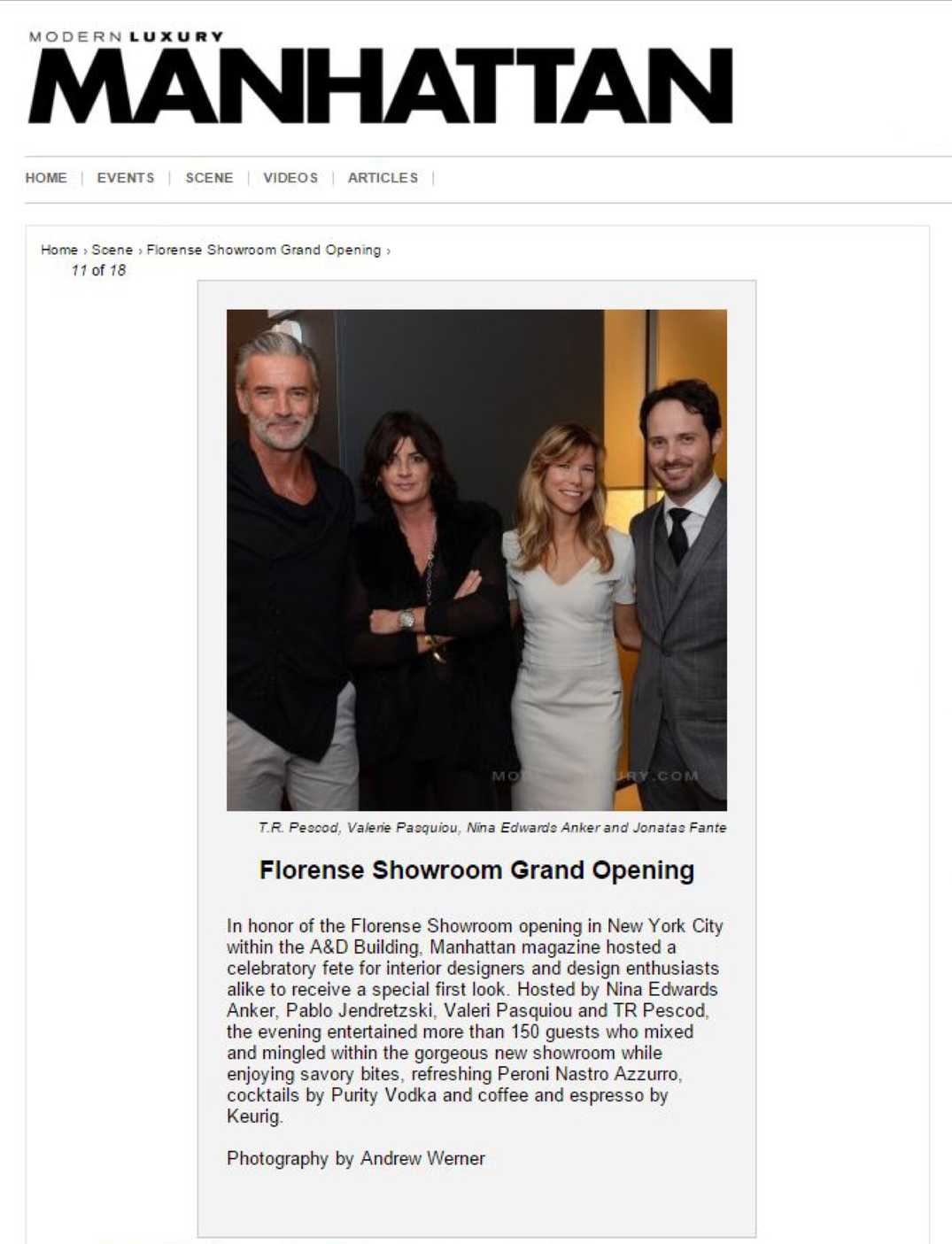 Modern Luxury Manhattan Florense Showroom Grand Opening