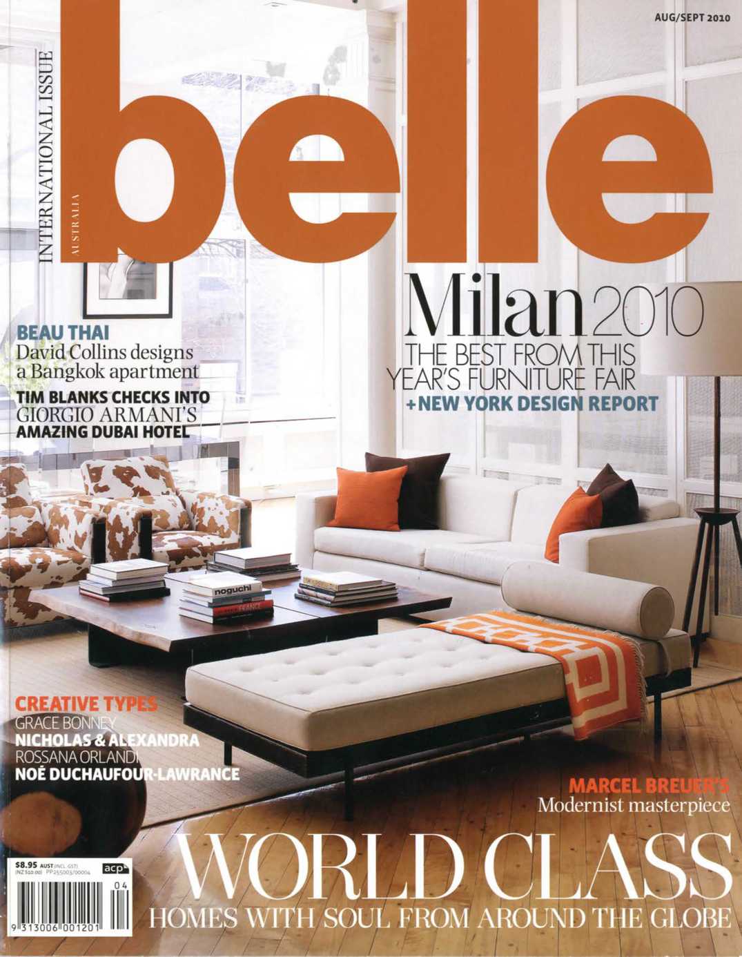 Article in Belle Mag - issue of August 2010 - cover